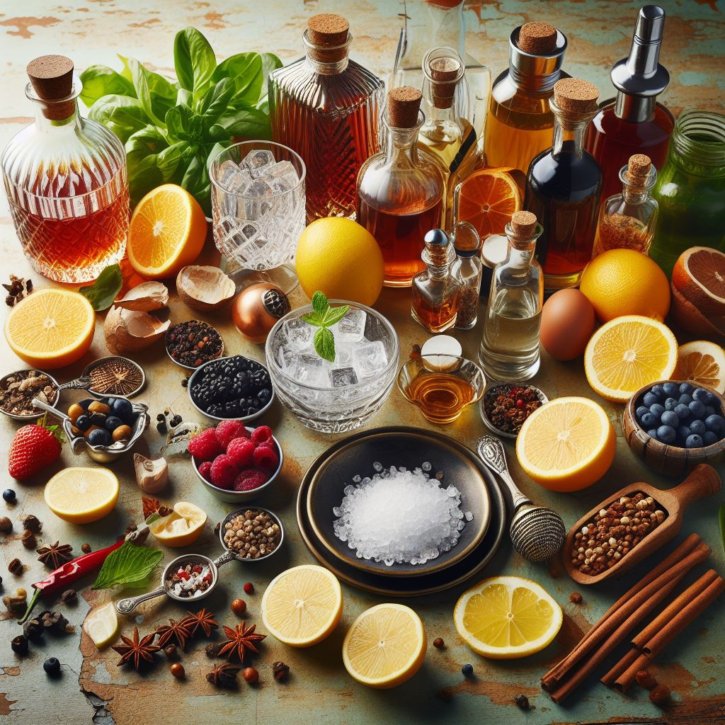 Typical cocktail ingredients